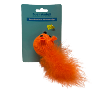 RATON CON PLUMA PARA GATO